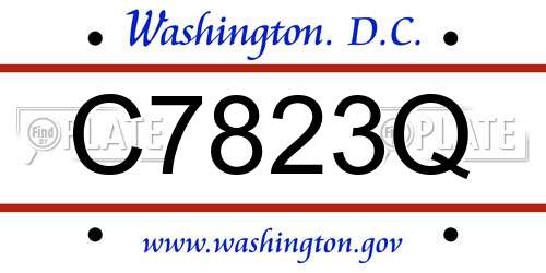 C7823Q District Of Columbia License Plate