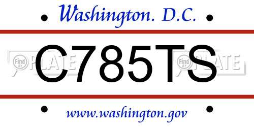 C785TS District Of Columbia License Plate