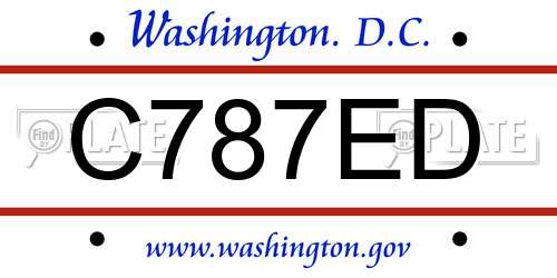 C787ED District Of Columbia License Plate