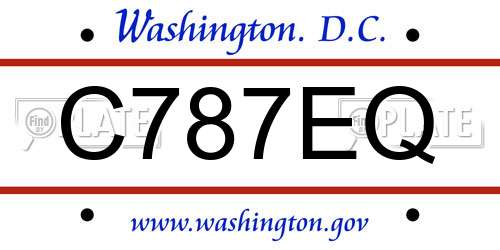 C787EQ District Of Columbia License Plate