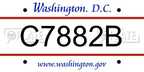 C7882B District Of Columbia License Plate