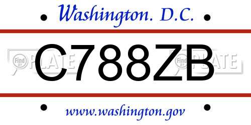 C788ZB District Of Columbia License Plate