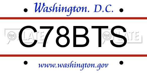 C78BTS District Of Columbia License Plate
