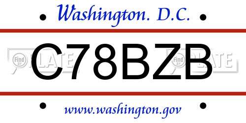 C78BZB District Of Columbia License Plate