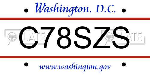 C78SZS District Of Columbia License Plate