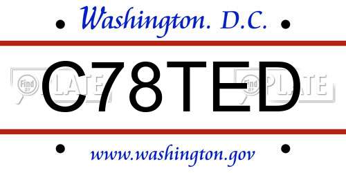C78TED District Of Columbia License Plate