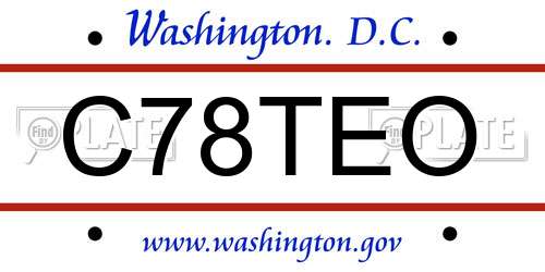 C78TEO District Of Columbia License Plate