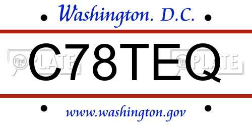 C78TEQ District Of Columbia License Plate