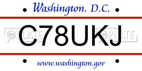 C78UKJ District Of Columbia License Plate