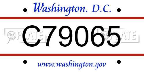 C79065 District Of Columbia License Plate