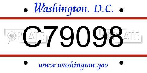 C79098 District Of Columbia License Plate
