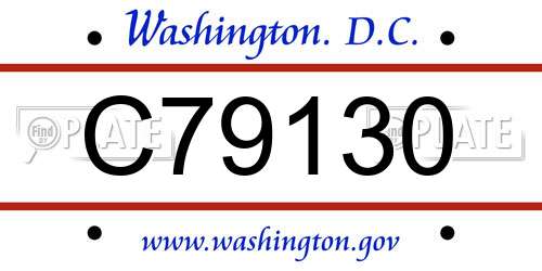C79130 District Of Columbia License Plate