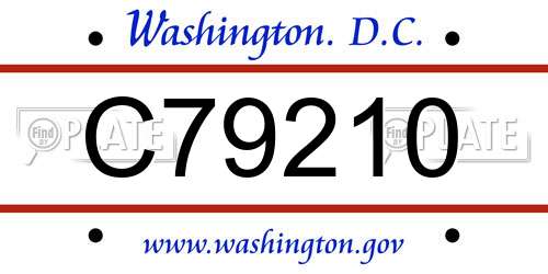 C79210 District Of Columbia License Plate