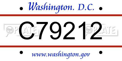 C79212 District Of Columbia License Plate