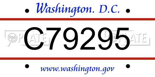 C79295 District Of Columbia License Plate