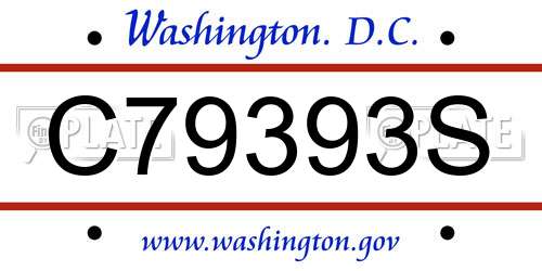 C79393S District Of Columbia License Plate