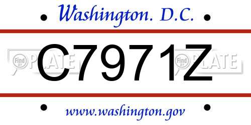 C7971Z District Of Columbia License Plate