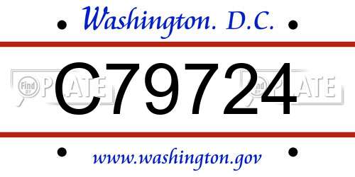 C79724 District Of Columbia License Plate