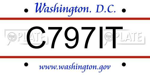 C797IT District Of Columbia License Plate