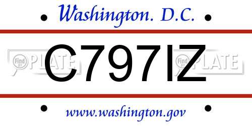 C797IZ District Of Columbia License Plate