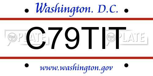 C79TIT District Of Columbia License Plate
