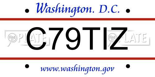 C79TIZ District Of Columbia License Plate