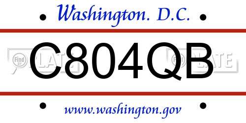 C804QB District Of Columbia License Plate