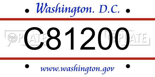 C81200 District Of Columbia License Plate