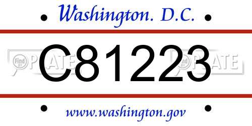 C81223 District Of Columbia License Plate