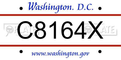 C8164X District Of Columbia License Plate