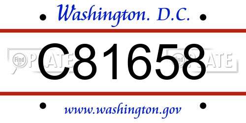 C81658 District Of Columbia License Plate