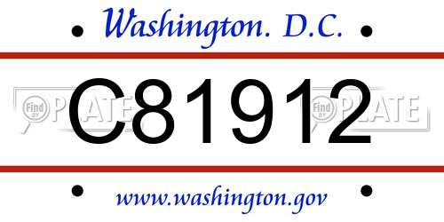 C81912 District Of Columbia License Plate