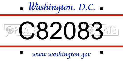 C82083 District Of Columbia License Plate