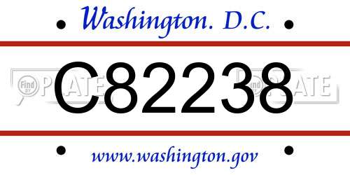 C82238 District Of Columbia License Plate