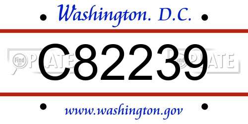 C82239 District Of Columbia License Plate