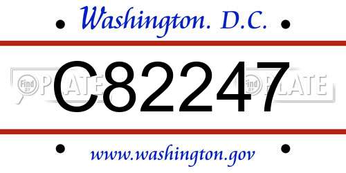 C82247 District Of Columbia License Plate