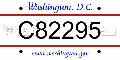 C82295 District Of Columbia License Plate