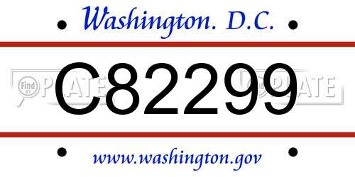C82299 District Of Columbia License Plate