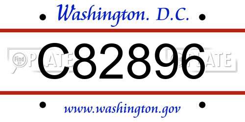 C82896 District Of Columbia License Plate