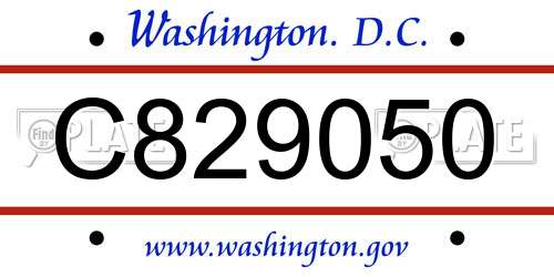 C829050 District Of Columbia License Plate