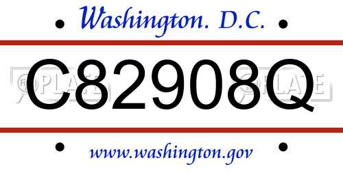 C82908Q District Of Columbia License Plate
