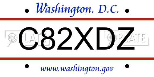 C82XDZ District Of Columbia License Plate