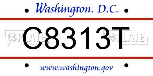 C8313T District Of Columbia License Plate