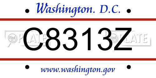 C8313Z District Of Columbia License Plate