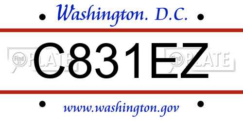 C831EZ District Of Columbia License Plate