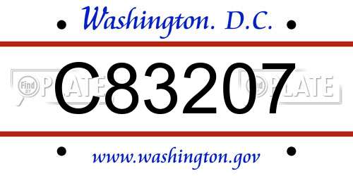 C83207 District Of Columbia License Plate