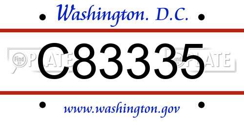 C83335 District Of Columbia License Plate