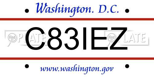 C83IEZ District Of Columbia License Plate