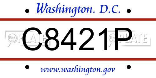 C8421P District Of Columbia License Plate