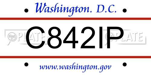 C842IP District Of Columbia License Plate